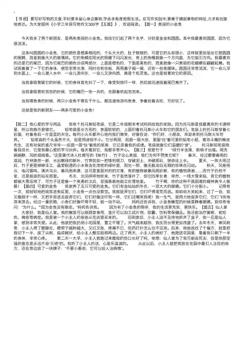 小学三年级写物作文300字【五篇】