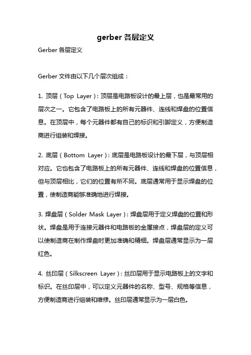 gerber各层定义