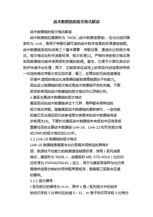 战术数据链的报文格式解读