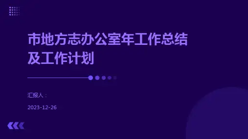 市地方志办公室年工作总结及工作计划
