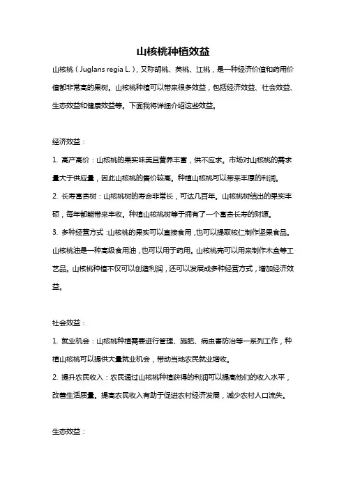 山核桃种植效益