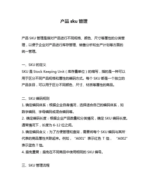 产品sku管理