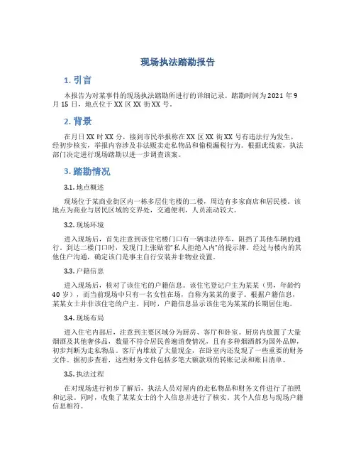 现场执法踏勘报告