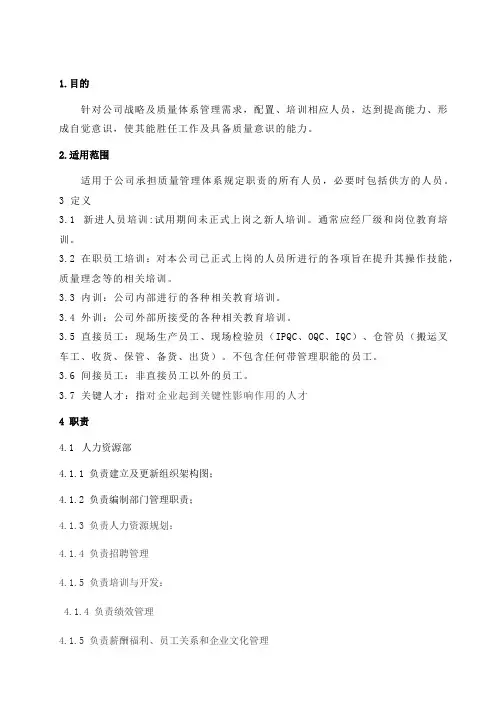 人力资源控制程序