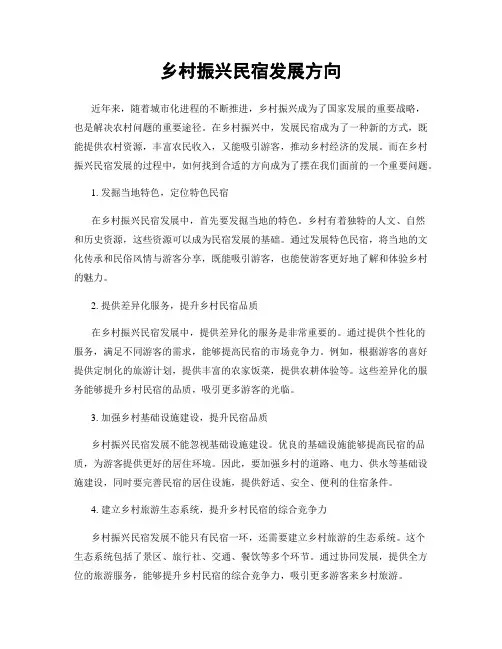 乡村振兴民宿发展方向