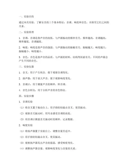 实验报告乐音研究