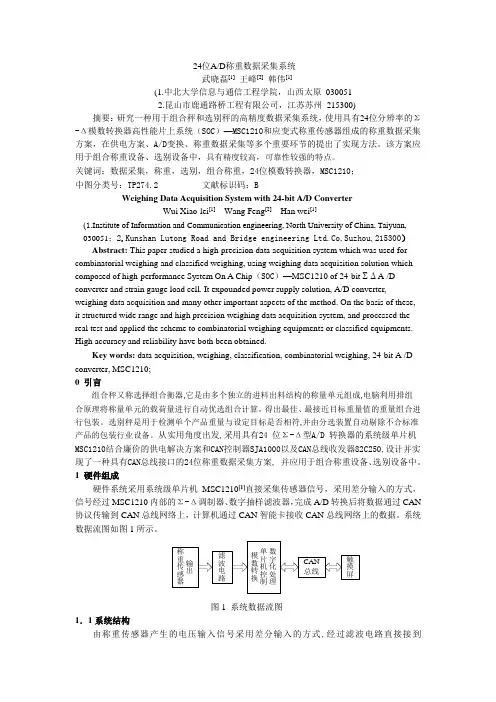 24位AD称重数据采集系统