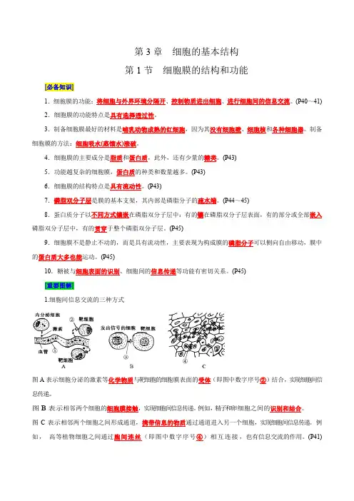第3章 细胞的基本结构(背诵版)
