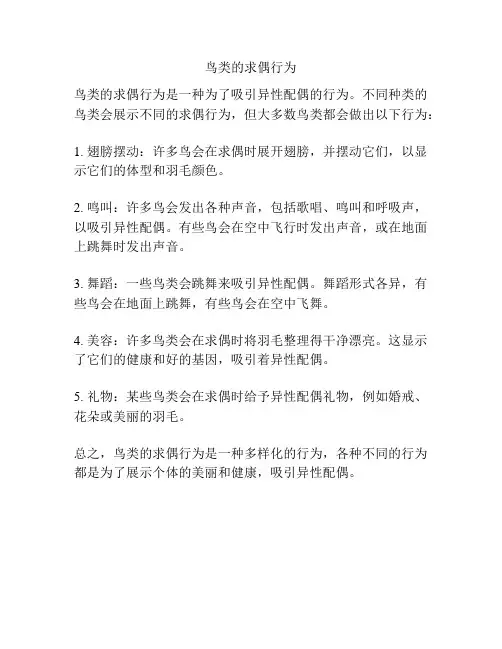 鸟类的求偶行为