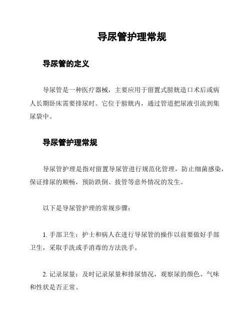 导尿管护理常规