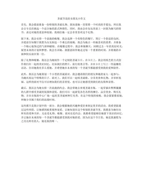 圣诞节送给女朋友小作文