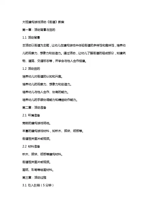 大班建构游戏活动《街道》教案