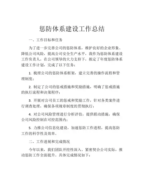 惩防体系建设工作总结