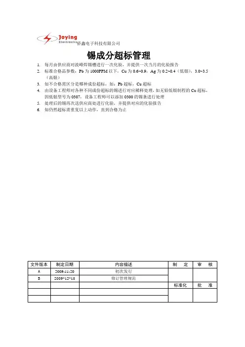 铅超标管理