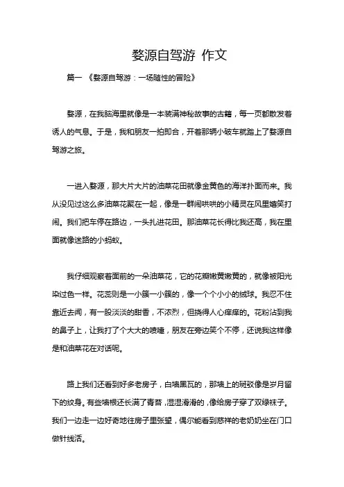 婺源自驾游 作文