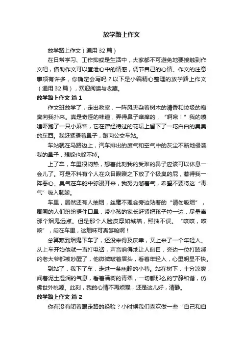 放学路上作文