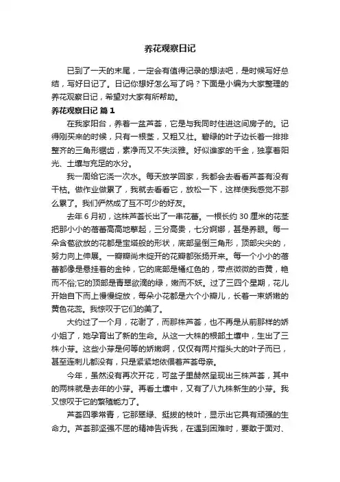 养花观察日记（精选13篇）