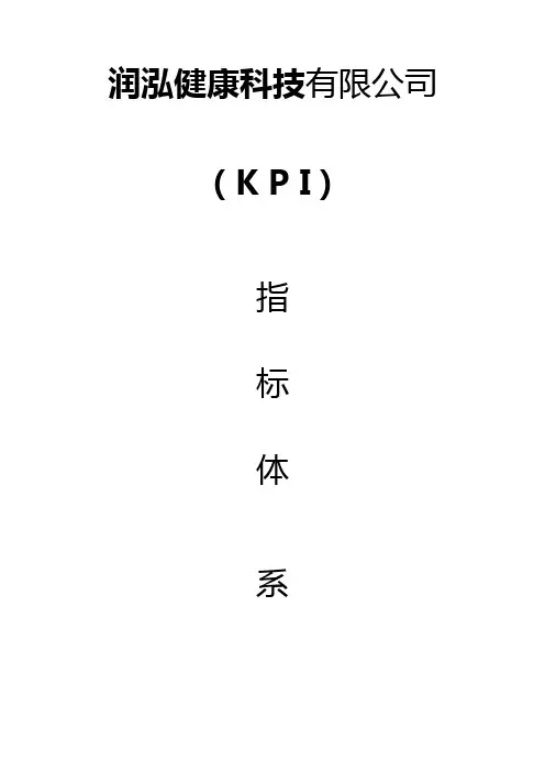 公司各部门KPI指标