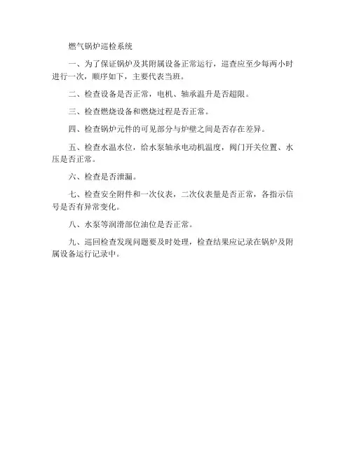燃气锅炉巡回检查制度