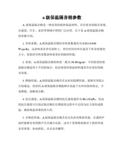 a级保温隔音棉参数
