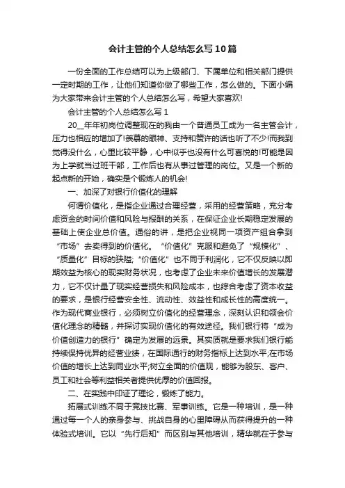 会计主管的个人总结怎么写10篇
