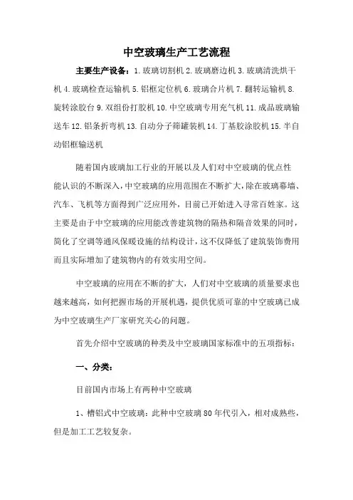中空玻璃生产工艺流程