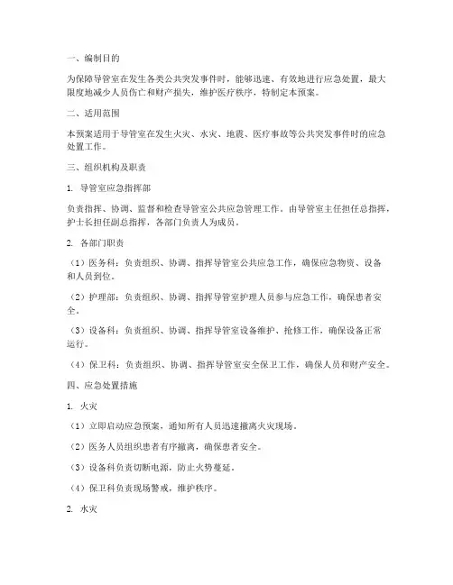 导管室公共应急预案