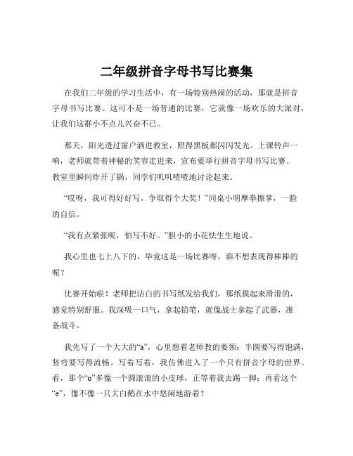 二年级拼音字母书写比赛集