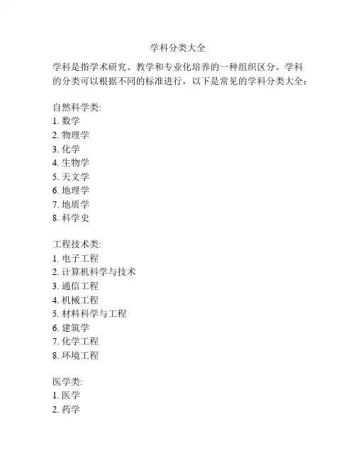 学科分类大全