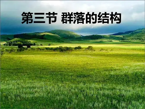 人教版教学课件必修三 稳态与环境 第四章第三节 群落的结构(第一课时)