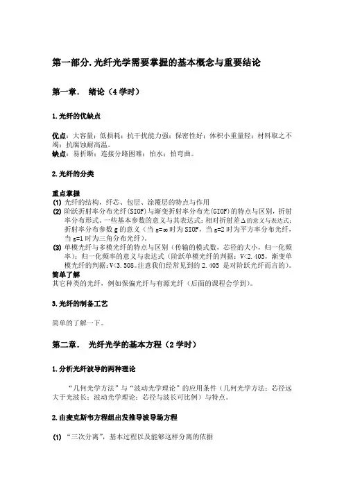 光纤光学  学习指南