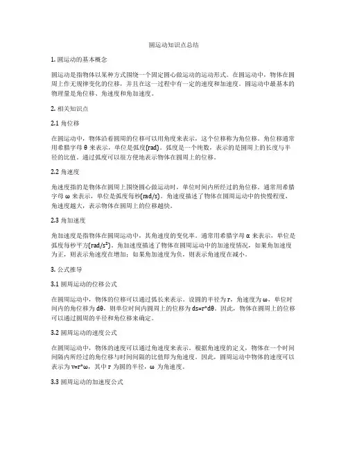 圆运动知识点总结
