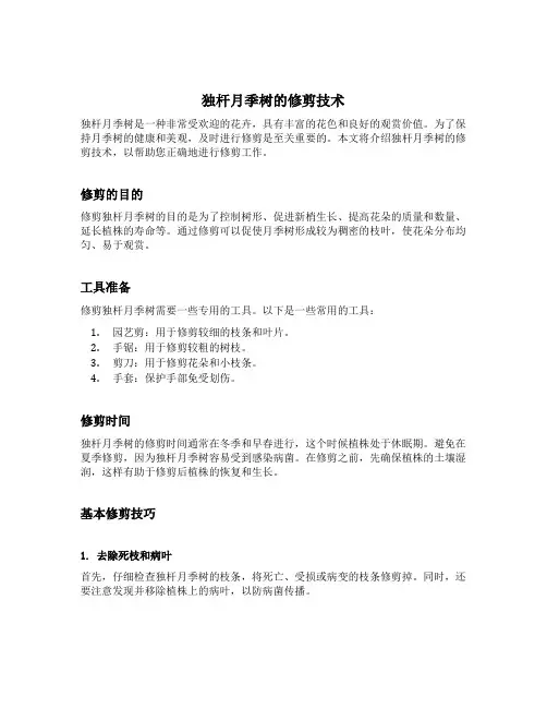 独杆月季树的修剪技术