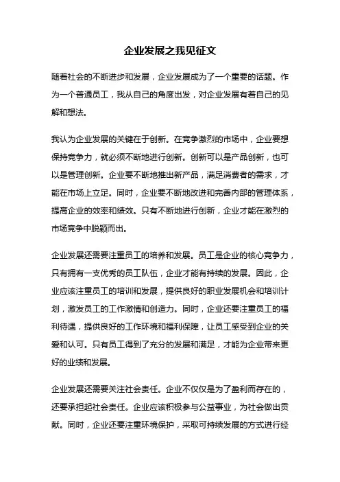 企业发展之我见征文