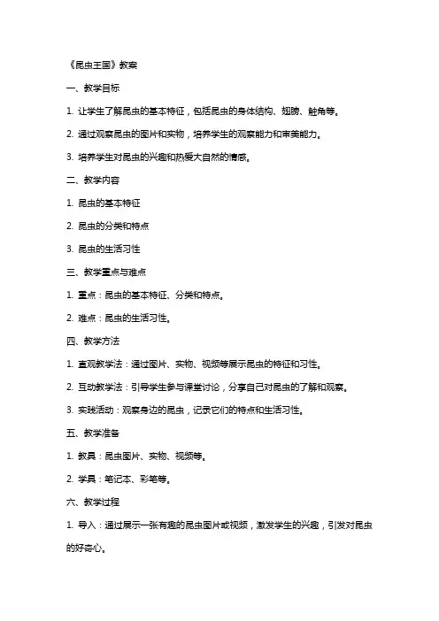 《昆虫王国》—教案
