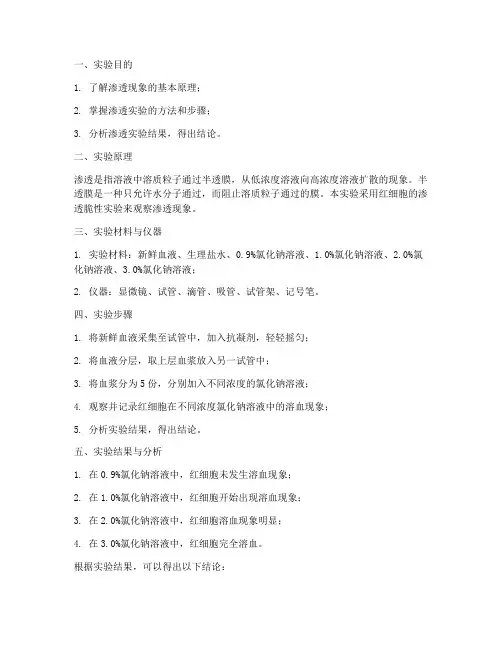 渗透检查实验报告
