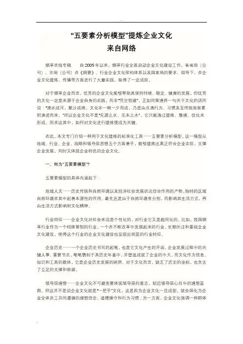 企业文化提炼与分析模型