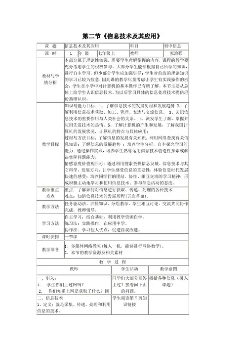 信息技术及其应用