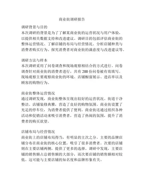 商业街调研报告