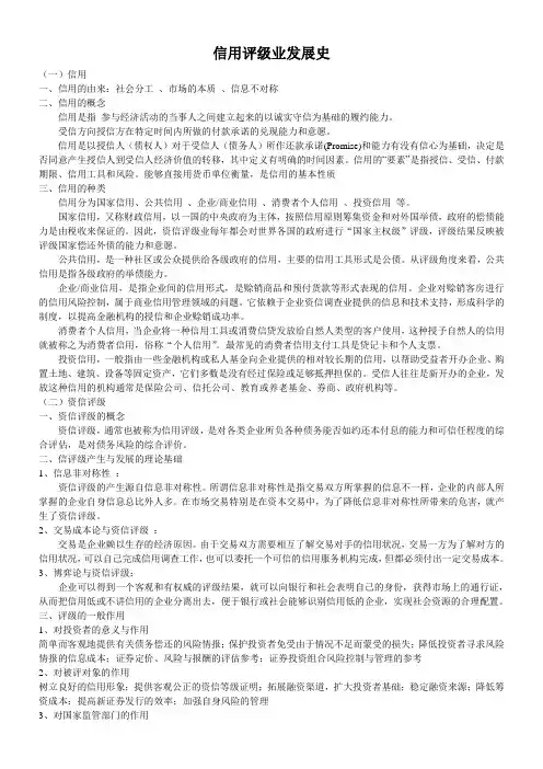 信用评级业发展史