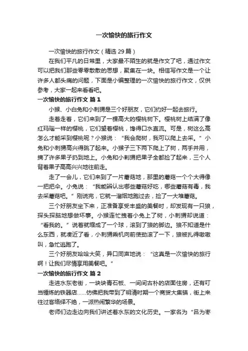 一次愉快的旅行作文（精选29篇）