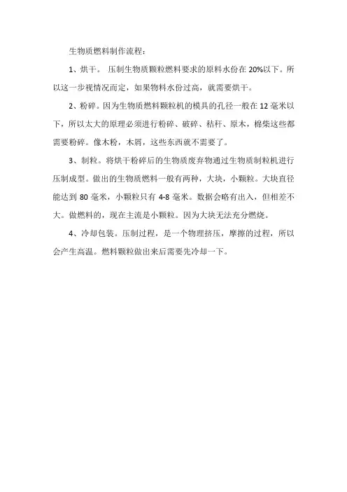 生物质燃料制作流程