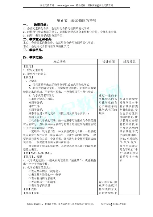粒子的模型与符号 全部教案