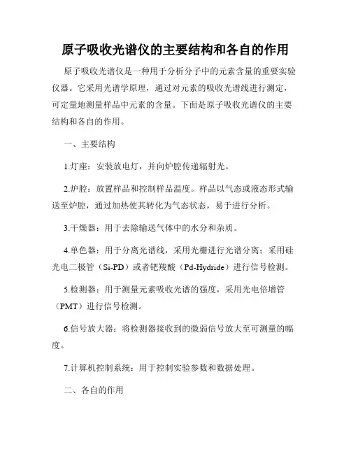 原子吸收光谱仪的主要结构和各自的作用