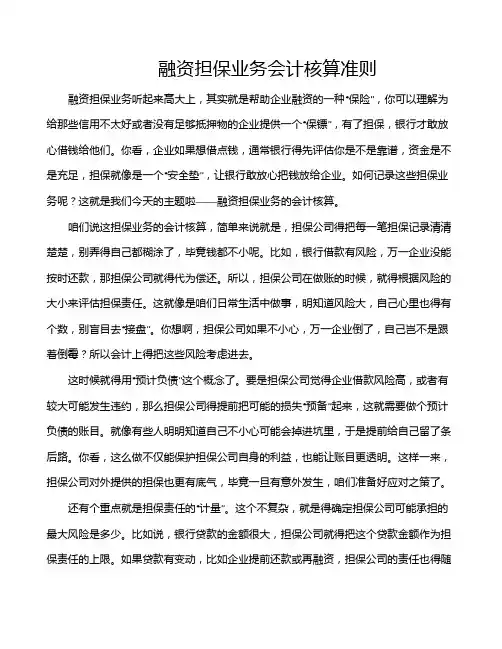 融资担保业务会计核算准则