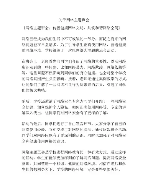 关于网络主题班会