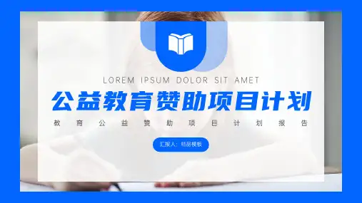 公益赞助项目计划报告PPT公益行动PPT