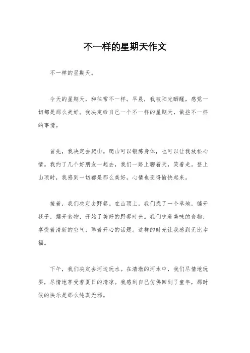 不一样的星期天作文