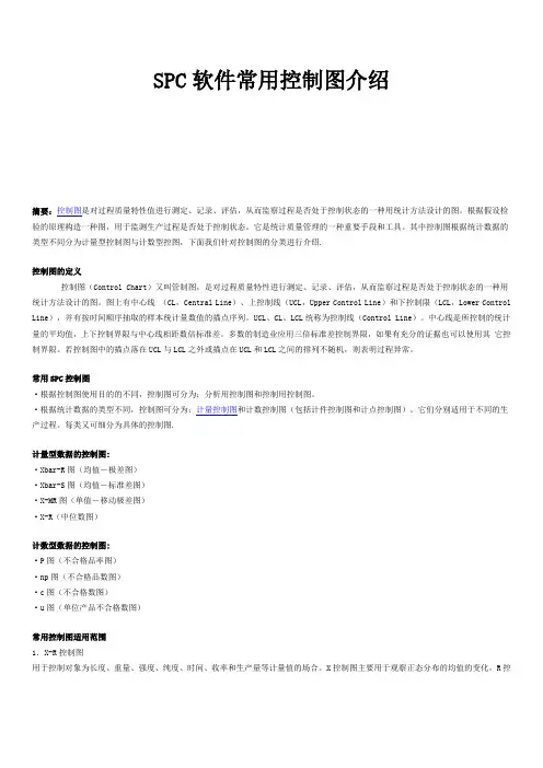 SPC软件常用控制图介绍