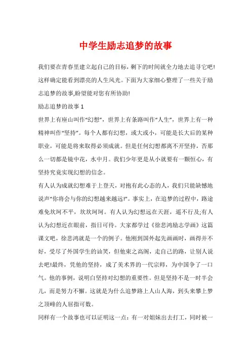 中学生励志追梦的故事